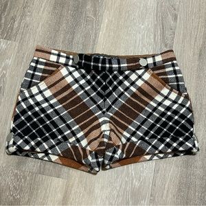 L.A.M.B. Wool Shorts with brushed silver hardware/closure